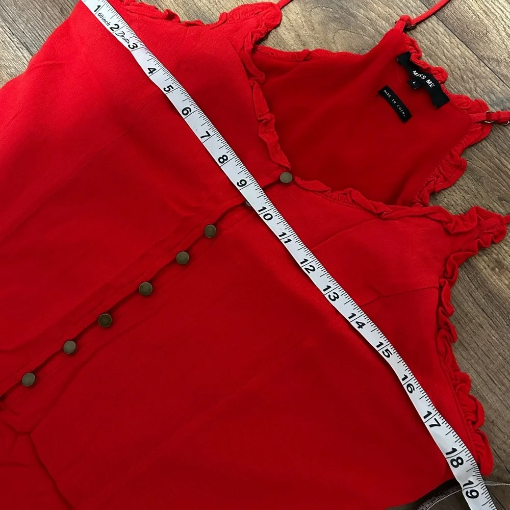 Miss Me Red Mini Dress with Button Front
